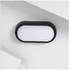 LEDKIA Plafonnier Led Extérieur Ovale 15w Hublot Black Ip65 85x173 Mm Blanc Neutre 4000k
