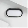 LEDKIA Plafonnier LED Extérieur - TECHBREY - Ovale 15W - Hublot Black - IP65 - 1200 Lm