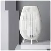 Lampe À Poser Rotin Extérieure Annecy Blanc