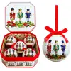 Coffret de 5 boules de Noël rétro soldats casse-noisette 7.5cm