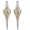 Set de 2 décoration de Noël à suspendre stalactites or et argent 4x4x1