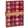 WADIGA Set de 24 boules de Noël rouges - 4cm