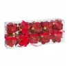 WADIGA Set de 10 boules de Noël rouges Pommes de Pin - 6cm