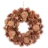 Wadiga Couronne de l'Avent décoration Noël pommes de pin dorées