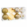 WADIGA Set de 8 boules de Noël dorées - 8cm