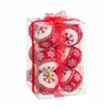 WADIGA Set de 12 boules de Noël rouges et blanches étoiles - 6cm