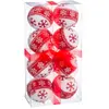 Wadiga Set de 8 boules de Noël rouges et blanches étoiles - 8cm
