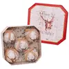 BigBuy Coffret de 5 boules de Noël rétro cerf - 7.5cm
