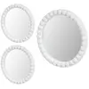 Unimasa Set de 3 miroirs ronds en polypropylène blanc 25x25x2cm