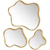Unimasa Set de 3 miroirs dorés 31x2x35cm