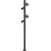 FORLIGHT Lampadaire 4 Projecteurs  Acier inoxydable Noir 13x13x200 CM
