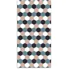 Home and Living Tapis vinyle mosaïque hexagones de ton bleu 80x150cm
