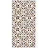 Home and Living Tapis vinyle carreaux ciments fleur brun 140x200cm
