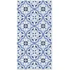 Home and Living Tapis vinyle carreaux ciments fleur bleu 80x250cm