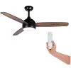 Kekai - Ventilateur Plafond Siroco Negro dc 132x40cm 55W Argent avec P...
