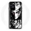 Coque pour Iphone 13 Pro Sangoku Naruto Luffy one piece Dragon Ball Z fond noir et blanc anime manga