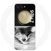 Coque Samsung Galaxy Z Flip5 Le loup et la louve Animal noir et blonc