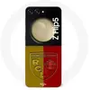 Maniacase Coque Samsung Galaxy Z Flip5 RCL LENS Logo fond jaune et rouge