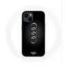 Maniacase Coque pour Iphone 14 Audi Logo cache moyeu fond noir