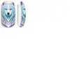 Souris - maniacase - Sans fil - Optique - Blanche - Loup blanc reflet violet