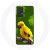 Maniacase Coque pour Samsung Galaxy A13 4G / A13 4G Lite Oiseaux de Perruches jaune Fond Vert