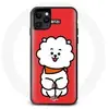 Maniacase Coque pour Iphone 13 Pro BTS Bangtan Garçons BT21 RJ de Jin Fond Rouge