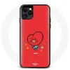 Maniacase Coque pour Iphone 12 Pro BTS Bangtan Garçons BT21 TATA V Fond Rouge