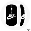 Souris Sans Fil Nike Logo blanc fond Noir (Maniacase)