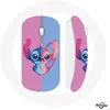 MANIACASE Souris Sans Fil - Stitch et Angel - Bleu Rose - Compatible Mac et PC - Clé USB Wifi