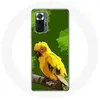 Maniacase Coque pour Xiaomi Redmi Note 10 Pro Oiseaux de Perruches jaune Fond Vert