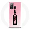 Coque pour Samsung Galaxy S20 FE Blackpink Groupe de K-pop Logo Noir Rose Fond Rose