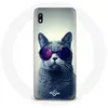 MANIACASE Coque pour Samsung Galaxy A10 Chat Lunettes violettes Style