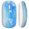 Souris Sans Fil Fleurs blue style (Maniacase)