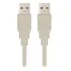 Nanocable 10.01.0303, 2 m, USB A, USB A, 2.0, Mâle-Mâle, Beige