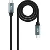 Nano cable câble usb 3.2 gen2x2 20gbps 5a/100w 4k/60hz usb-c/m-usb-c/m, gris/noir, 2 m