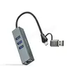 Hub Usb + Usb Tipo-c 3.0 Nanocable 10.03.0412/ 3xusb/ 1xrj45/ Gris