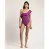 Admas - Maillot de bain 1 Pièce à volants latéraux violet 40