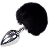 Alive Anal Pleasure Plug Lisse Métal Pompon Noir Taille L 1ut