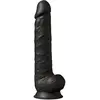 SilexD Gode Ventouse XXL avec testicules Silexd 38 cm ø7 Noir