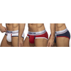 Addicted Lot de 3 Slips Tommy Coton Bleu Marine - Blanc - Rouge L