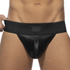 AD Fetish Jock Strap Front Zip Rub Cockring Noir S