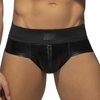 AD Fetish Slip Front and Back Zip Rub Cockring Noir 2XL