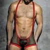 Combinaison Fetish Singlet Mesh Rouge XL