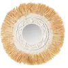 Kodu Miroir en raphia marron 43x1x43 cm