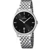 Festina Montre Pour Homme En Acier Inoxydable Argenté Cadran Noir Festina