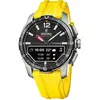 Festina Montre pour Homme F23000/A Connected D Boîtier en Titane Gris Bracelet en Caoutchouc Jaune