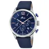Montre Lotus L18689-2 - CHRONO Dateur,Chronographe Acier Argenté Cuir Bleu Homme