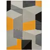 Tapis géométrique en gris et moutarde 80x150 cm