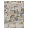 ATTICGO Tapis géométrique KILIS crème/bleu/moutarde 77x150 cm