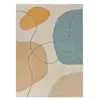 Atticgo Tapis formes organiques beige/bleu/moutarde 80x150 cm